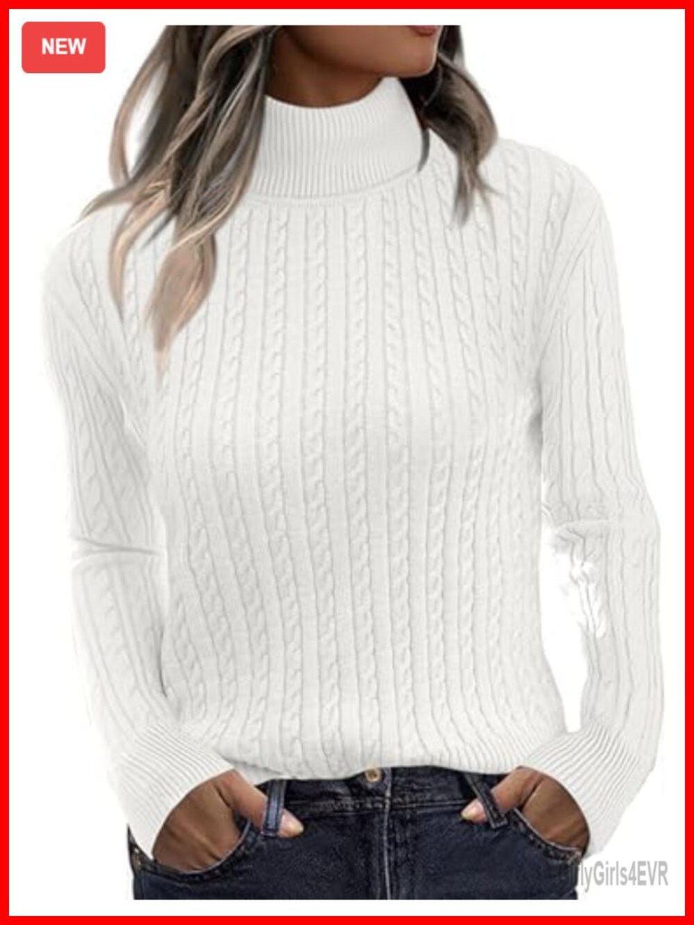 Women's Turtleneck Cable Knit Sweater Long Sleeve Pullover Fall Winter Top